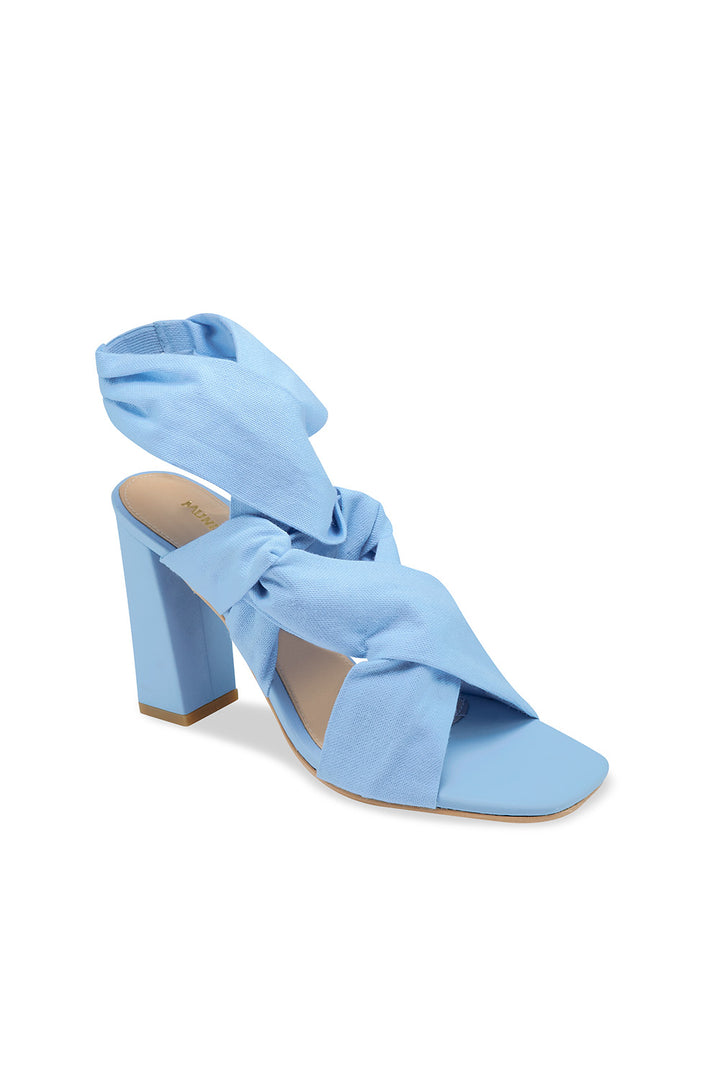 Sandalias De Tacón Color Azul Para Dama Mundo Terra