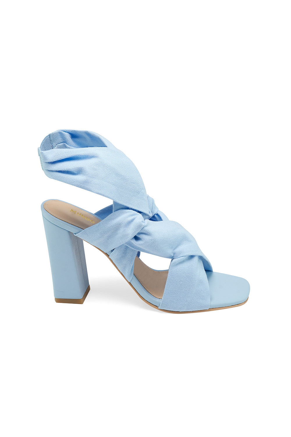 Sandalias De Tacón Color Azul Para Dama Mundo Terra