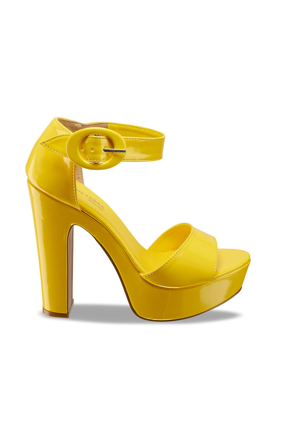 Sandalias De Tacón Color Amarillo Para Dama Mundo Terra